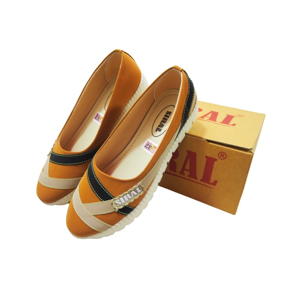 Sepatu Slip On Motif Garis Warna Kunyit S01R01B1 / Sepatu Wanita / Sepatu Slip On / Sepatu Flat