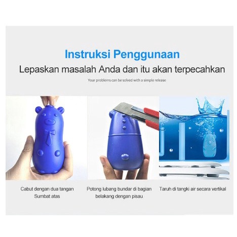 Beruang Biru Cairan Pembersih Kloset Tolilet Automatic Magic Flush Cleaner WC