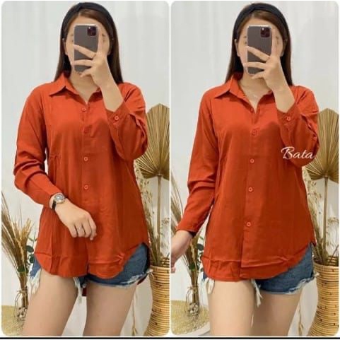 KEMEJA LENGAN PANJANG WANITA POLOS/KEMEJA WANITA TERLARIS/KEMEJA LENGAN PANJANG POLOS