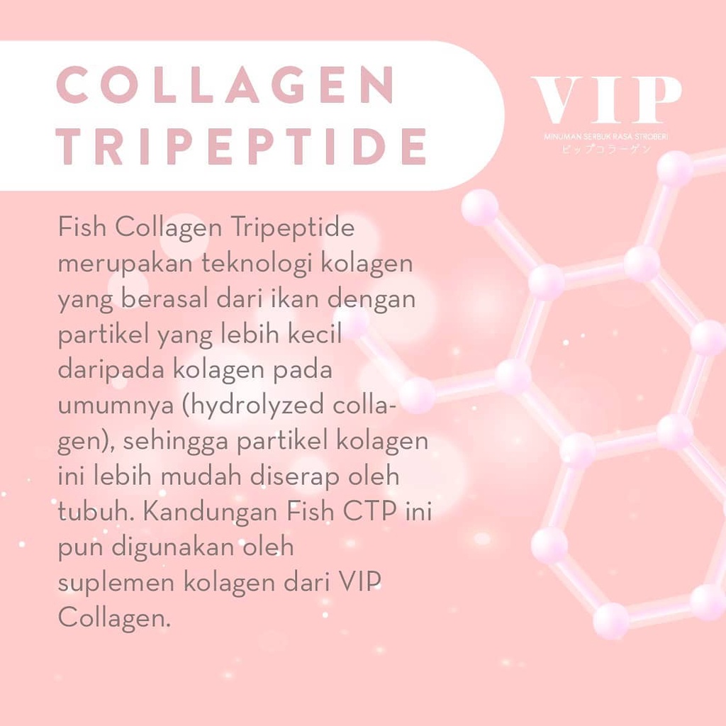 VIP COLLAGEN SUPLEMEN KECANTIKAN COLAGEN MINUMAN PERAWATAN PEMUTIH KULIT WAJAH KOLAGEN DRINK BPOM ORIGINAL