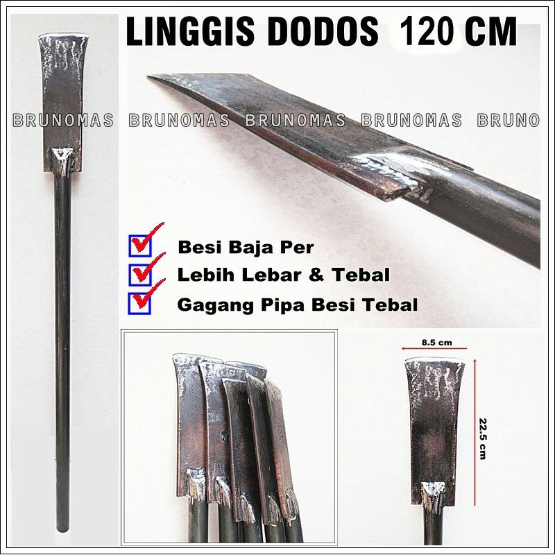 TERBAIK LINGGIS dodos super TEBAL -  Gagang Pipa Linggis lapak tebal dan tajam / Linggis dodos
