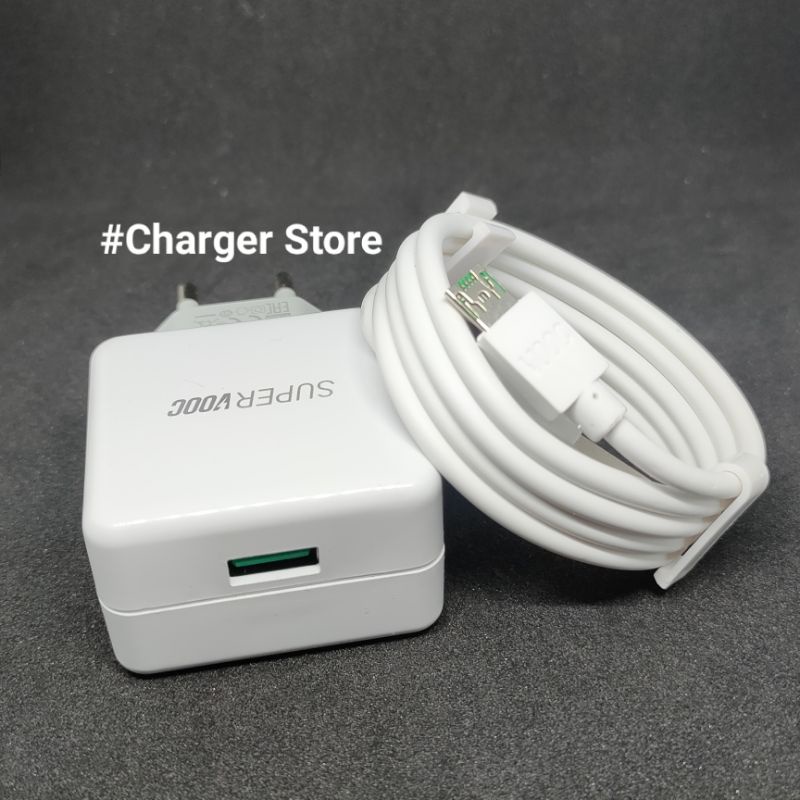 (ORIGINAL) Charger Oppo 4A R17 R15 Flash Charging Micro USB Support SUPER VOOC