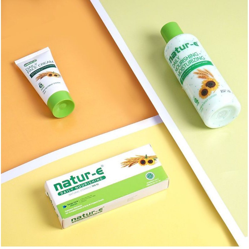 Paket Natur-e hijau (hand bodi lotion 245ml,soft capsul 16s,face cream)