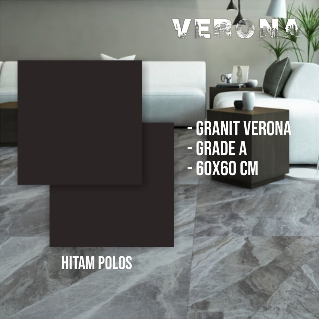 GRANIT AMCO603 HITAM POLOS 60X60 GA VERONA