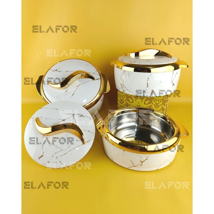 warmer-food- wadah saji / basi import / set tempat prasmanan /baskom tutup - jn3015 - putih -food-