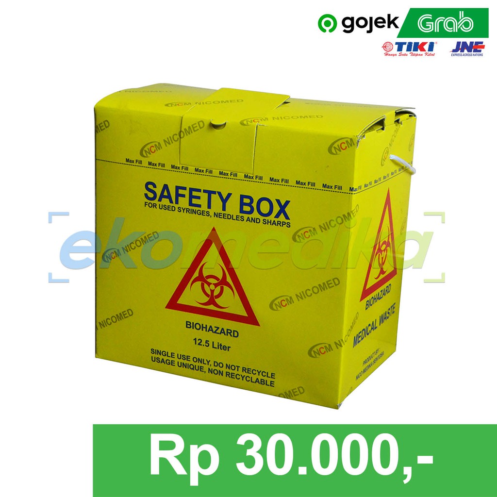 Jual Safety Box 12,5 Liter - Tempat Sampah Medis Biohazard NCM | Shopee ...