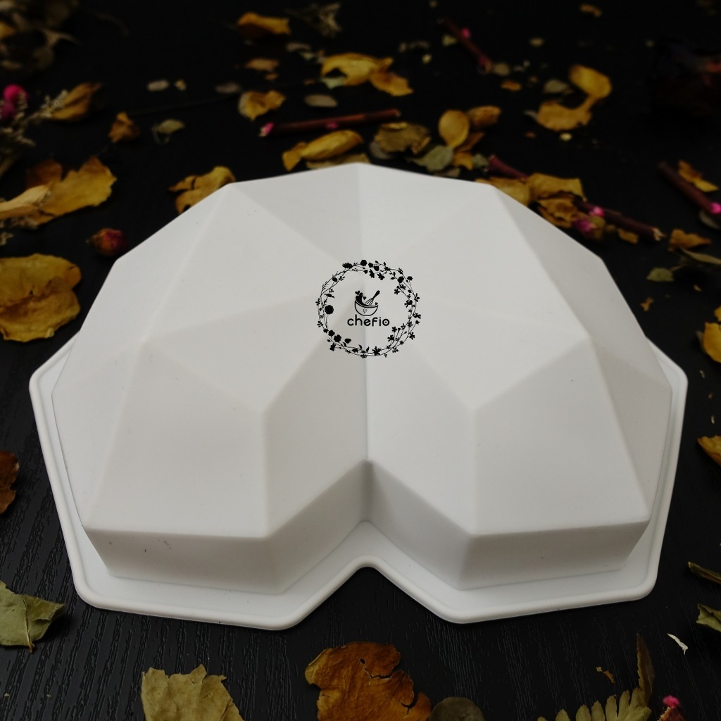 Chefio Cetakan Silikon Love Diamond / Cetakan Hati / Cetakan Entremet / Cetakan Pinata