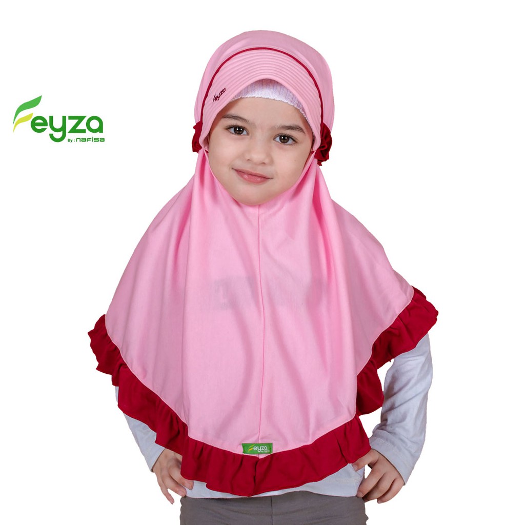 Jilbab Instan Anak Feyza Bryna | Hijab Instan Bergo Anak Kaos Kerudung Instan Anak Bergo 3 - 4 Tahun