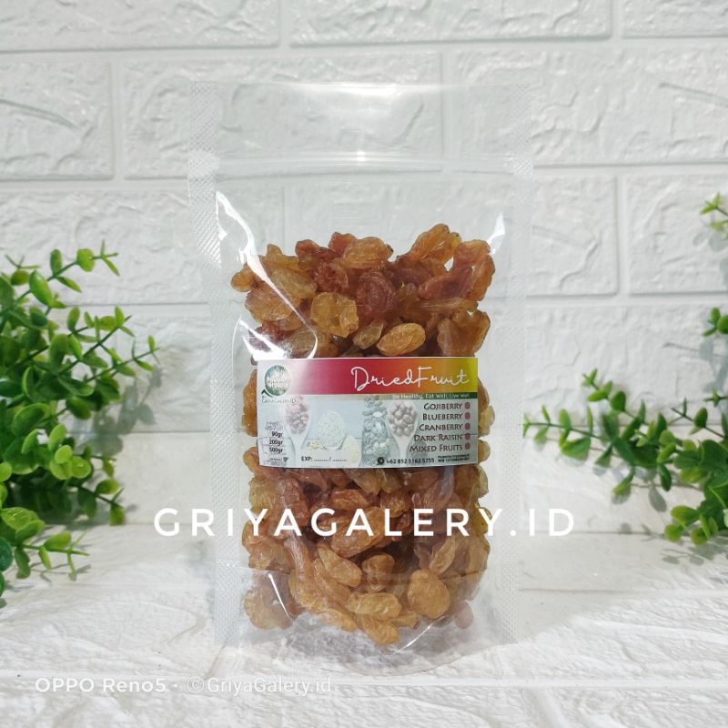 

GriyaGalery Dried Golden Raisin Premium kismis 200g dried fruit