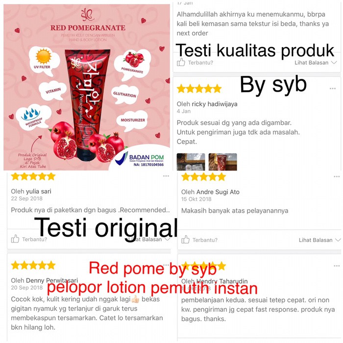 

BPOM RED POME BY SYB POMEGRANATE REDPOME LOTION