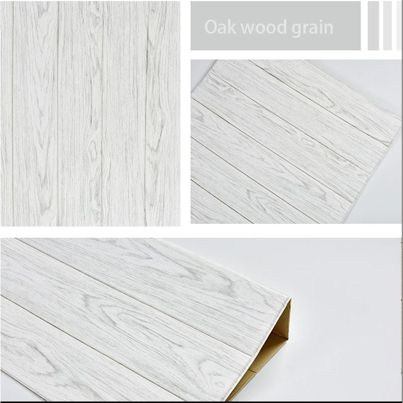 FAYES Wallpaper Dinding Foam 3D Kecil Motif Kayu & Bunga/ walpaper dinding Foam U96-4