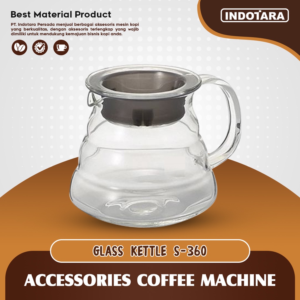 Kettle Glass Coffee Server Tea pot / Teko teh kopi - S360