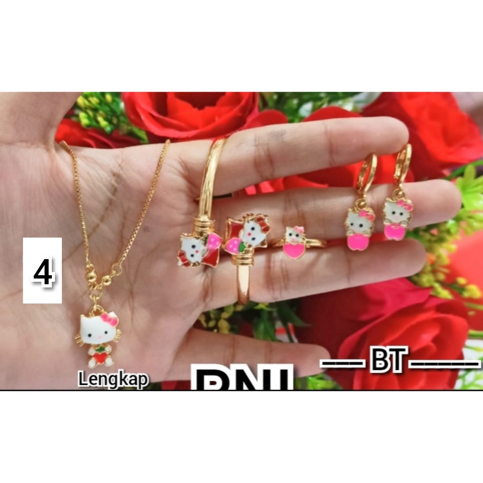 Set Anak Benggel Hello Kitty  motif mewah  (COD)