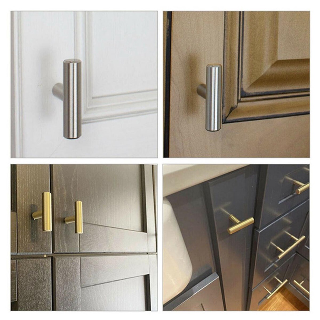 REBUY Handle Furniture Kamar Mandi Rumah Brushed Stainless Steel Tarikan Lemari Laci Lemari