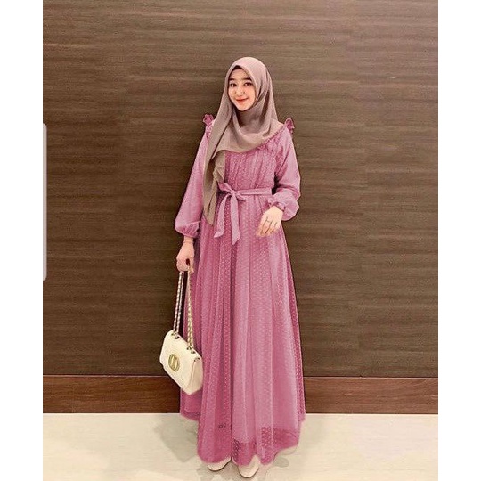 MX MELANI FASHION GAMIS WANITA MOTIF TILE POLKADOT / PAKAIAN MUSLIM / DRESS PESTA TERLARIS TERBARU VIRAL