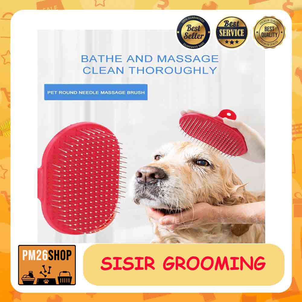 Sisir Sikat Mandi Anjing Kucing Sisir Sikat Grooming Kucing Anjing