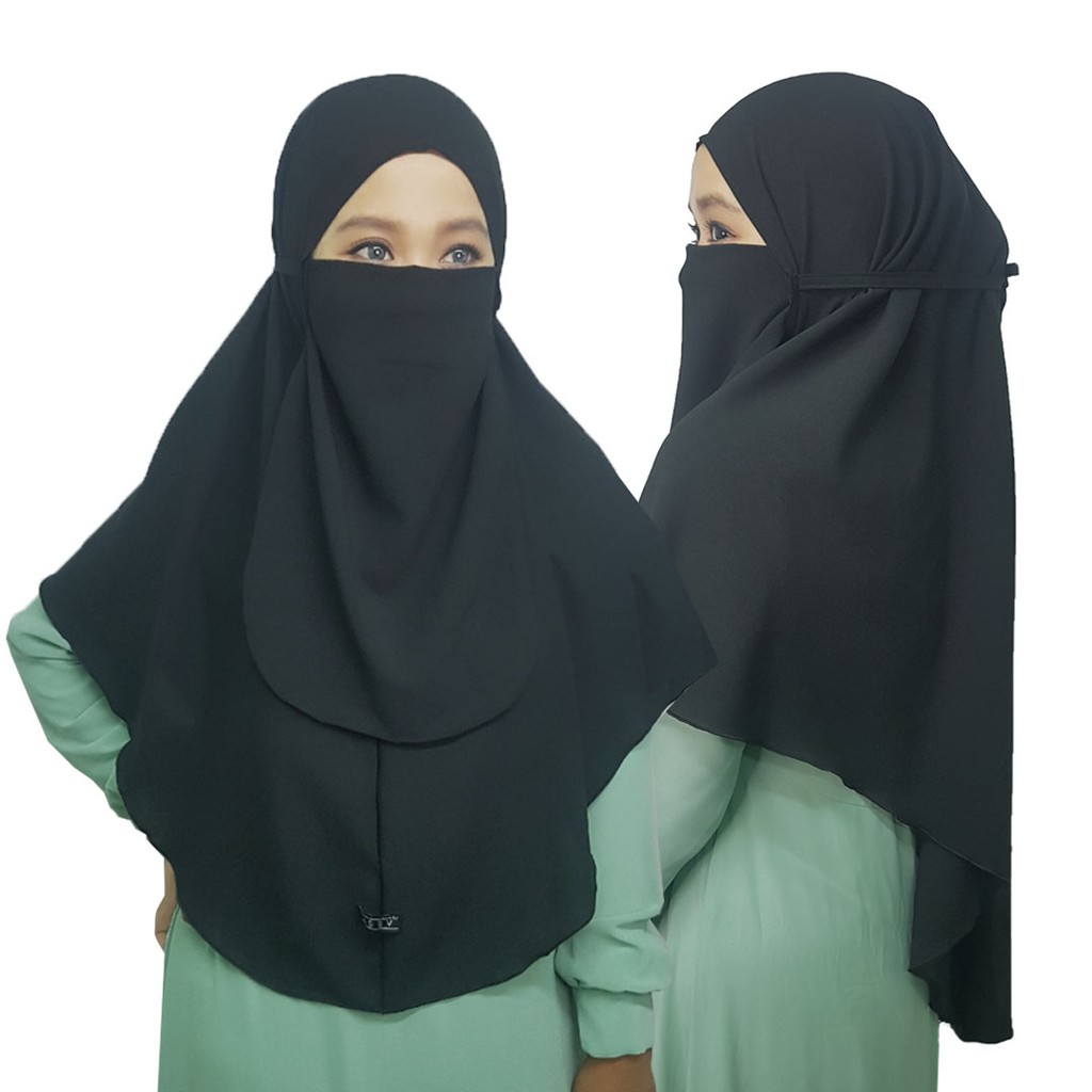 Niqab Cadar Tali Diamond & Ceruty -Bahan yang lembut, tidak berat, tida...