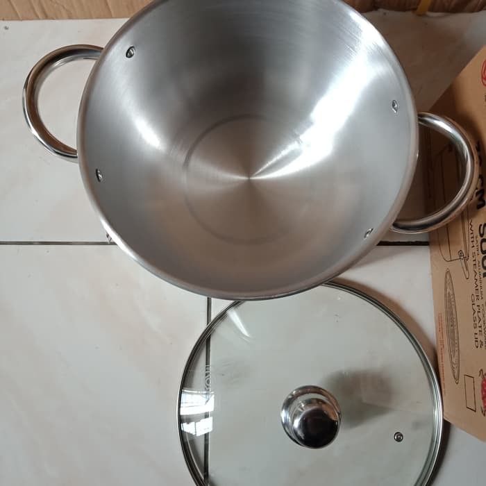 Aluko soup pot panci sop + Glass lid 28cm aluko / Supra soup pot panci sop + Stainless lid 28cm