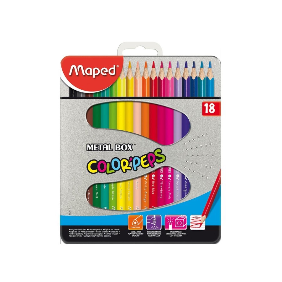 

Maped 18 Color Peps with metal box