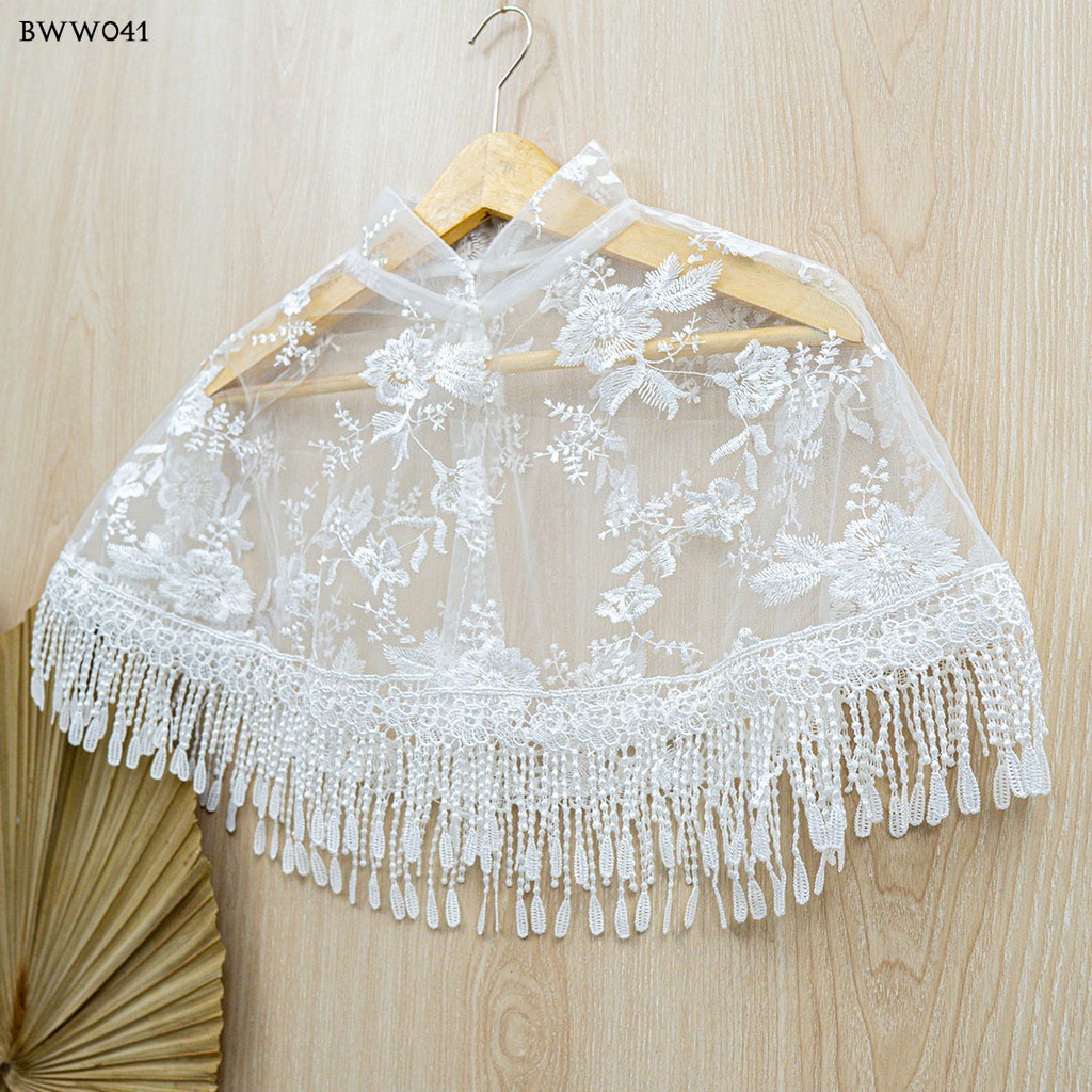 [READY STOCK] BOLERO LACE RENDA CARDIGAN PESTA WEDDING PUTIH MODERN BWW041