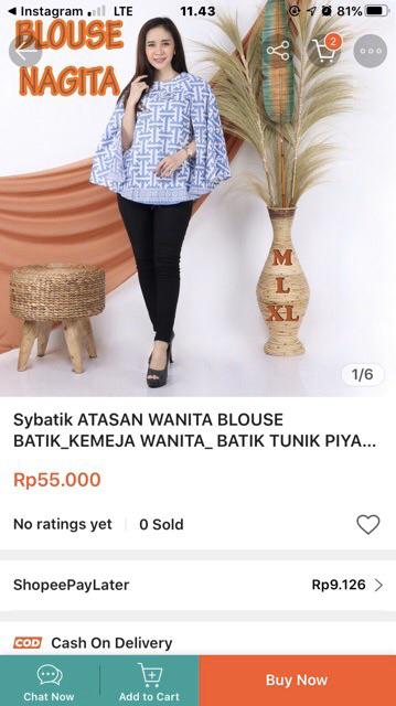 Atasan Batik Wanita Blouse Batik Pekalongan