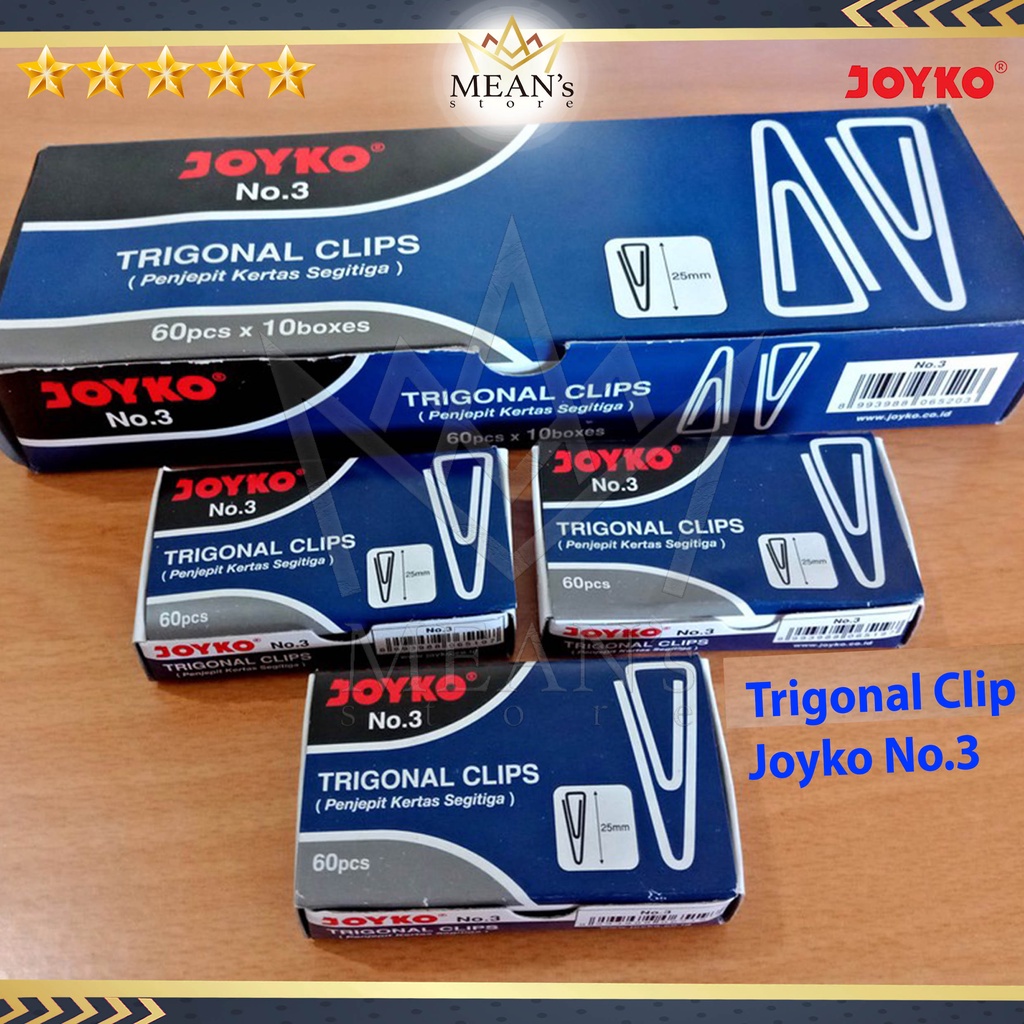 

Trigonal Clips Joyko No.3 / Penjepit Kertas Segitiga Joyko No.3