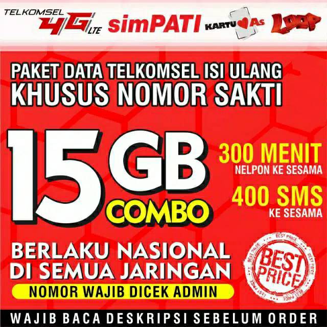 Kuota Internet Termurah New Combo Sakti 15 Gb 300 Menit Nelpon 400 Sms Wajib Chat Seller Shopee Indonesia