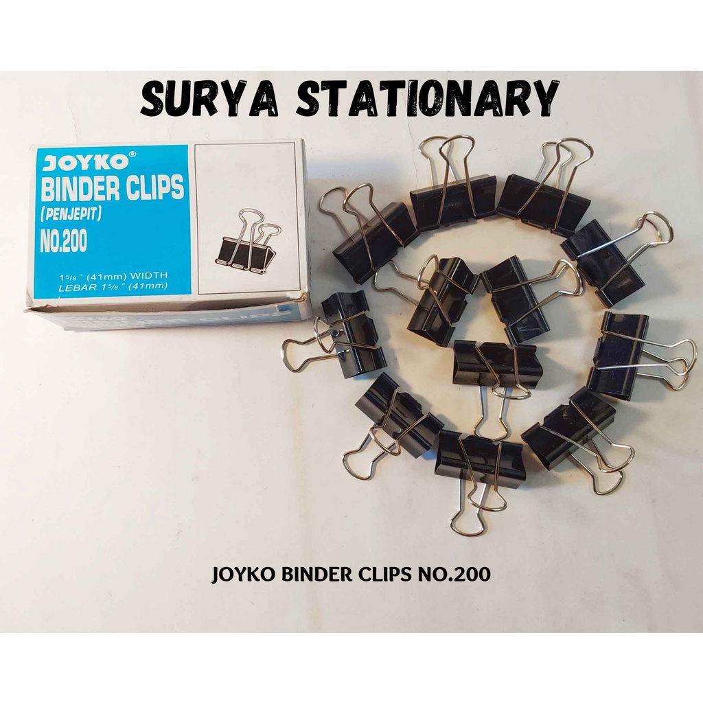 

Joyko Binder Clips no.200 / Penjepit Kertas Joyko no.200 / Binder Clips Joyko no.200