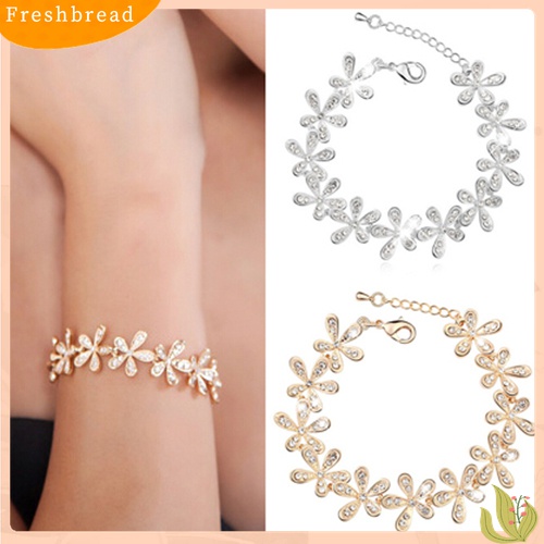 [Fresh] Gelang Vintage Bohemian Motif Snowflake Bahan Alloy + Berlian Imitasi