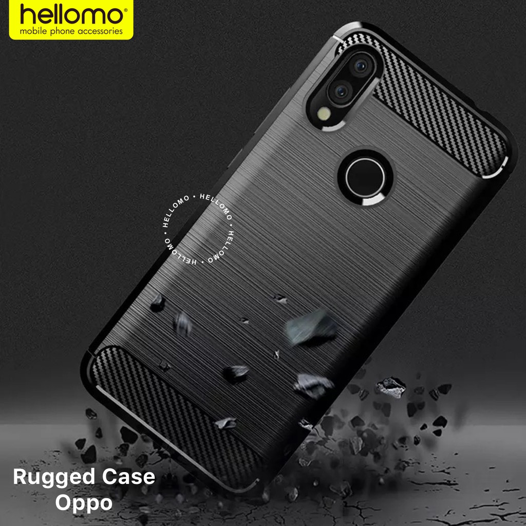 Rugged Armor Case Oppo / Casing Softcase Silicone Carbon Oppo / Carbon Cover Oppo