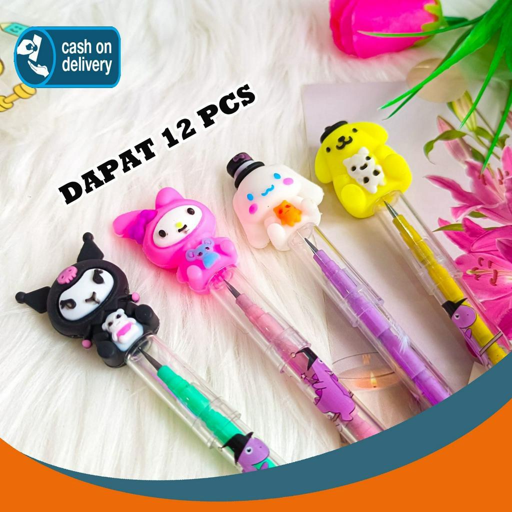 

SELUSIN PENSIL SANRIO UNIK ISI 12 PCS PENSIL SUSUN BENSIA PELURU PENCIL KARAKTER REFILL UNIK