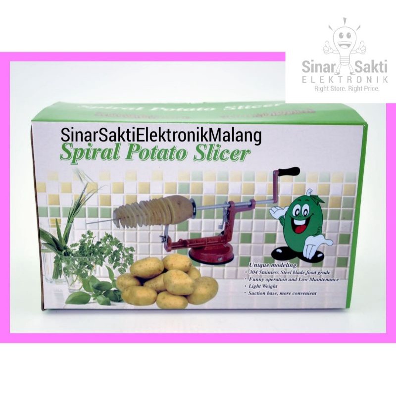 Alat Pemotong Kentang Spiral Stainless Steel Potato Maker Slicer Potong Kentang Buat Jualan