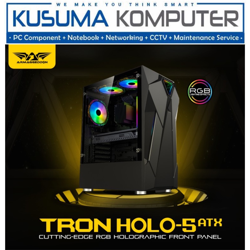 Armaggeddon Tron Holo 5 RGB Holographic Casing PC Gaming