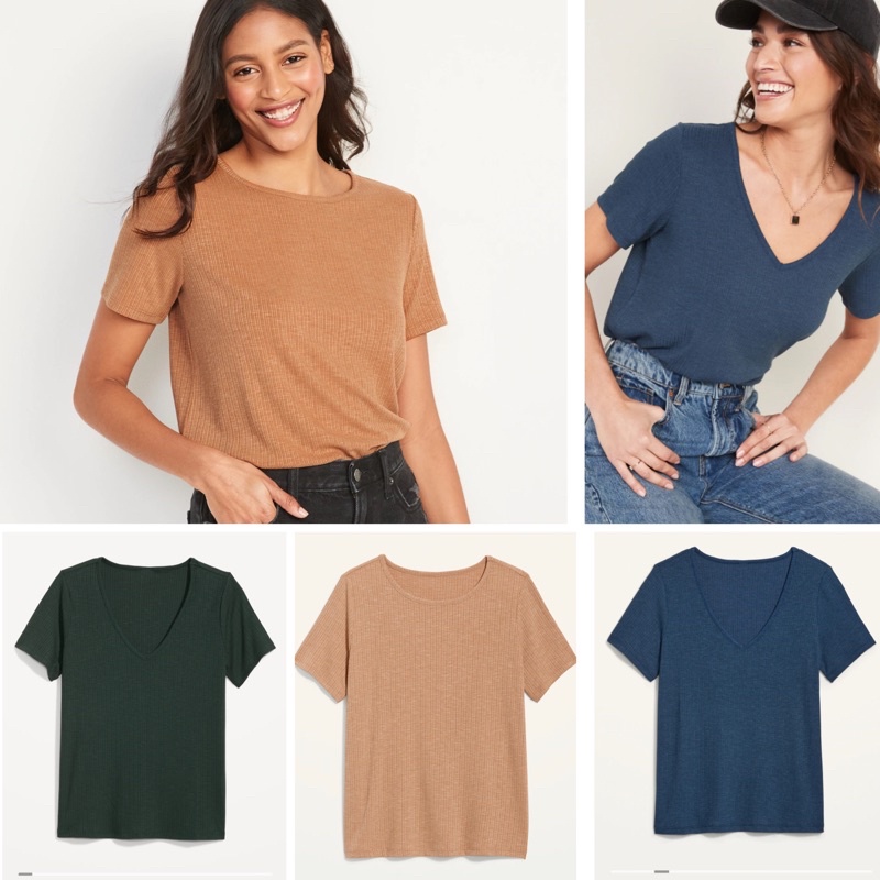 Oldnavy Luxe V-Neck Rib-Knit Top