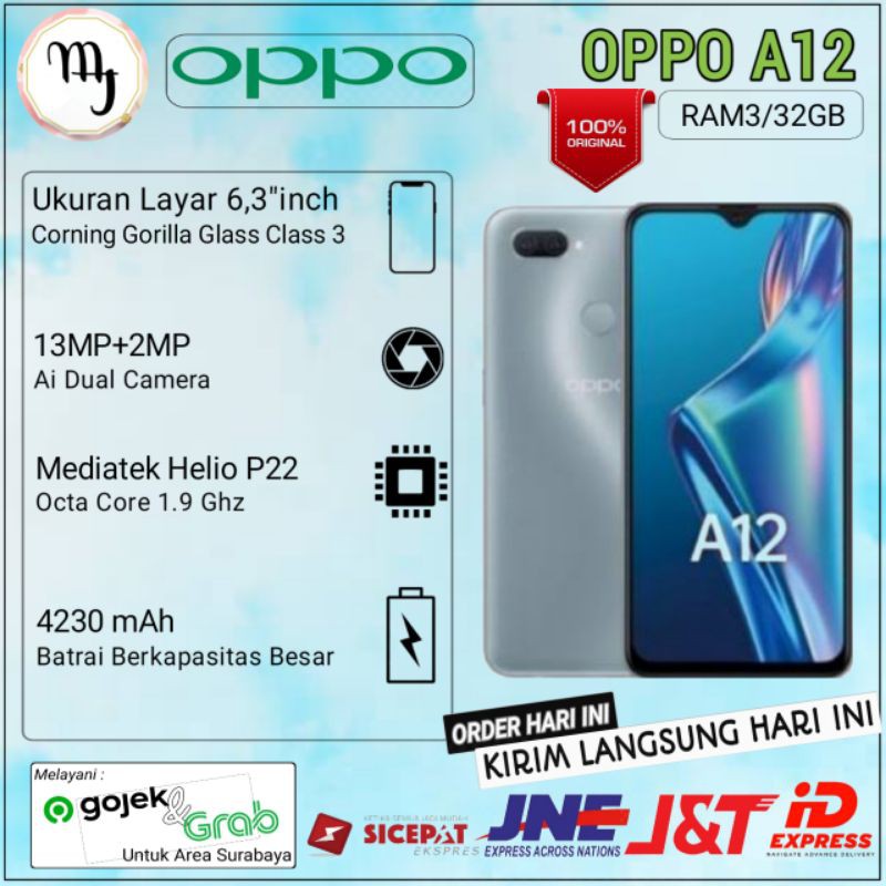 OPPO A12 Ram3/32GB Garansi Resmi 100% SERVICE CENTER OPPO SELURUH INDONESIA