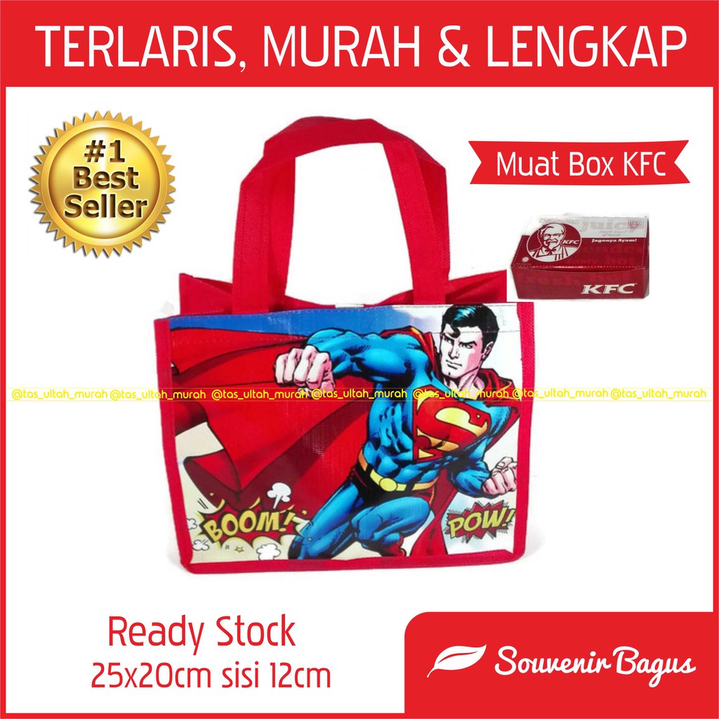 TERLARIS Tas Ultah Superman Tas Ulang Tahun Anak Super Man Goodie Bag Superman Murah Free Ongkir