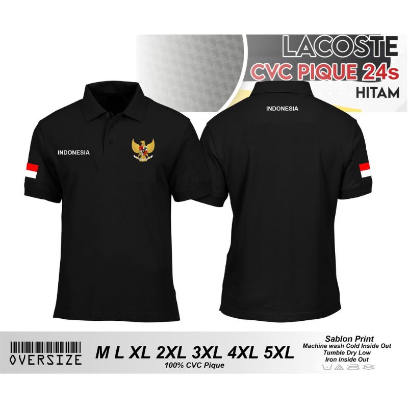 Kaos Polo Big Size Over Size Kostum Sablon Lambang Garuda Ukuran Jumbo Pria/Wanita 5XL 4XL 3XL 2XL X