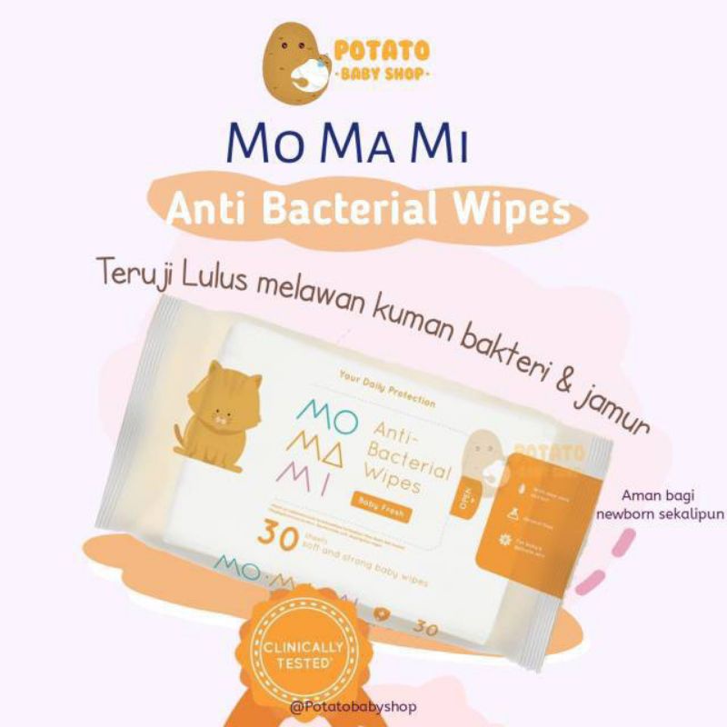 Momami Anti Bacterial Wipes - tisu basah x disney x liunic