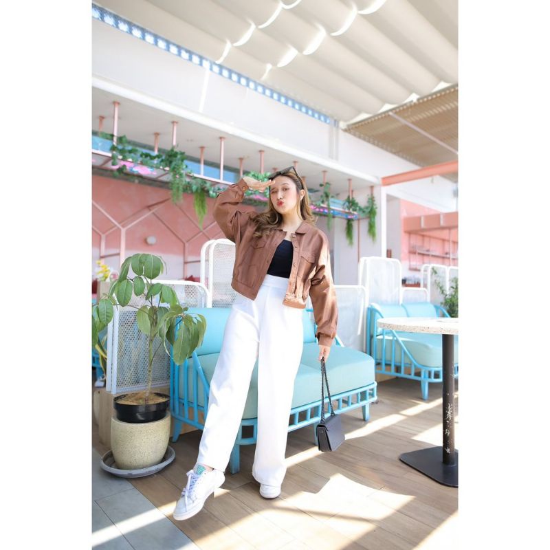 Outer Crop Nissya.official Outer Crop Linen Meira | Jaket Linen Crop