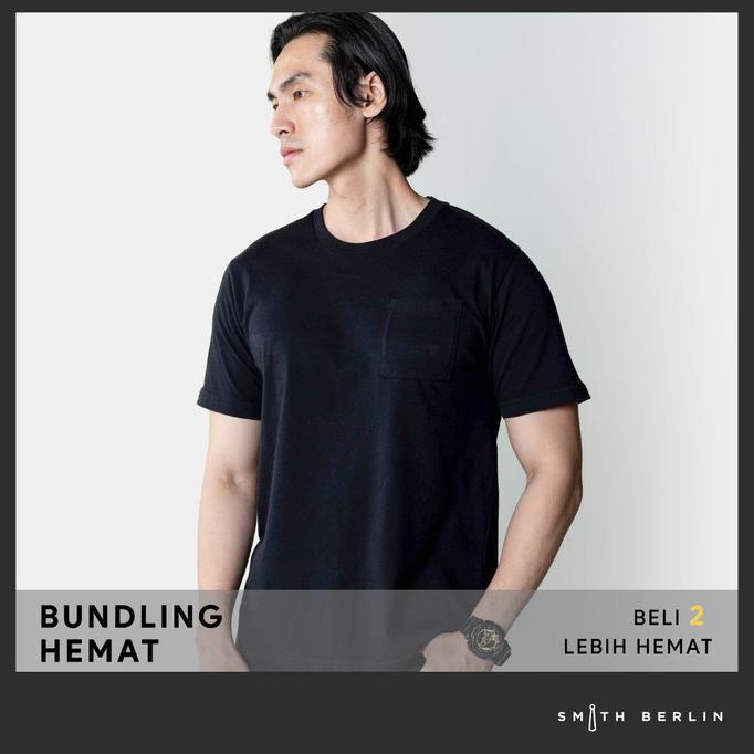 Kaos Pria Regular Fit Smith Berlin Sam Black