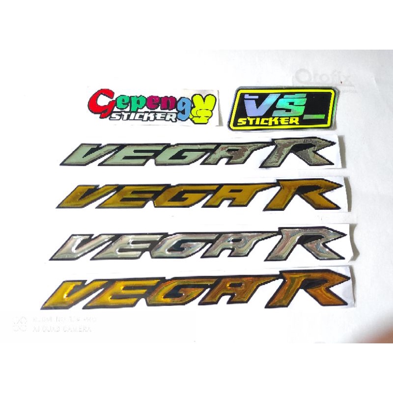Emblem timbul logo Vega R gold silver 3d murah berkualitas