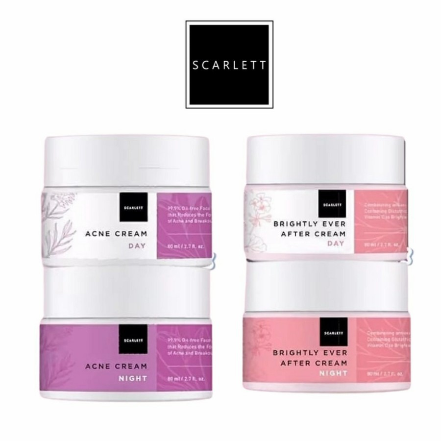 SCARLETT BRIGHTLY DAY CREAM / BRIGHTLY NIGHT CREAM / ACNE DAY CREAM / ACNE NIGHT CREAM SCARLETT ORI