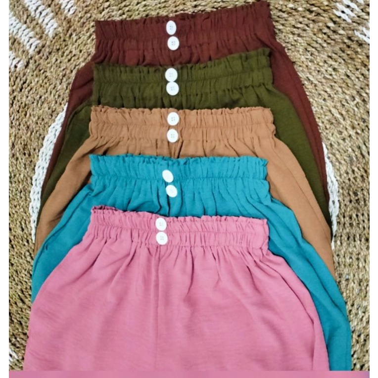 KULOT CRINKLE HIGHWAIST VARIASI KANCING DUA COMFY KULOT