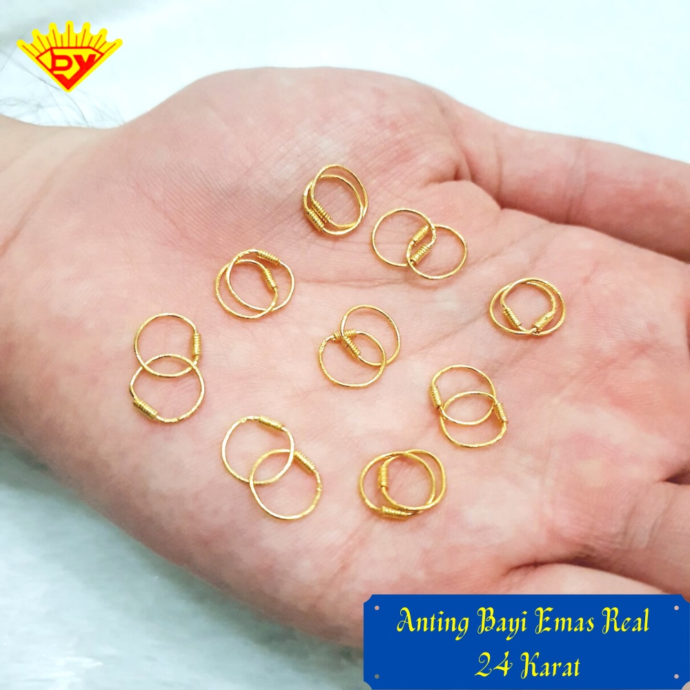 Anting Bayi Emas 24K Kadar 99.0%