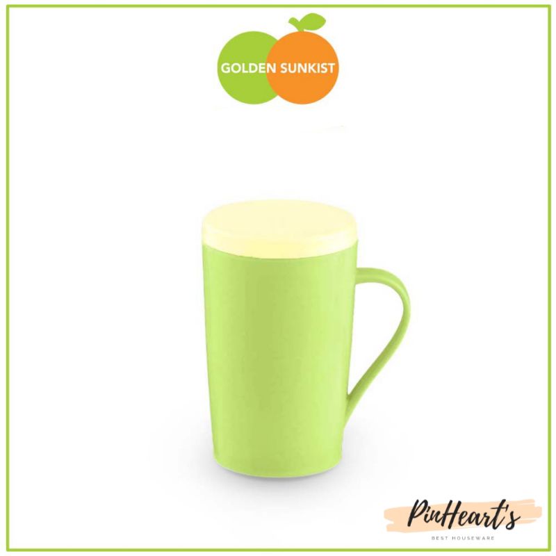 GOLDEN SUNKIST - MUG / CANGKIR TUTUP PLASTIK GOLDEN SUNKIST MOKT7024 | CANGKIR TUTUP GOLDEN SUNKIST