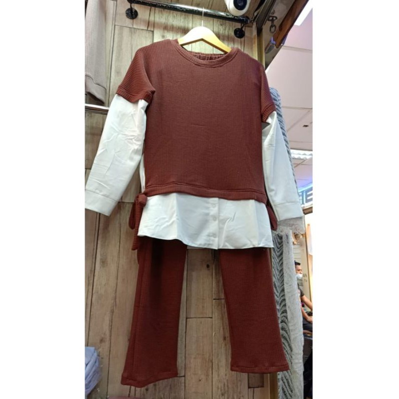 setelan celana uniqlo mix shakila warna taro clarke