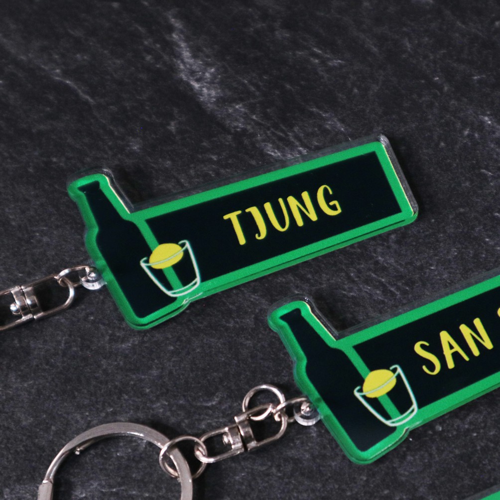 Keychain  / Pin Peniti Akrilik Danbam | Free Custom Nama | Gantungan Kunci Pin Itaewon Class