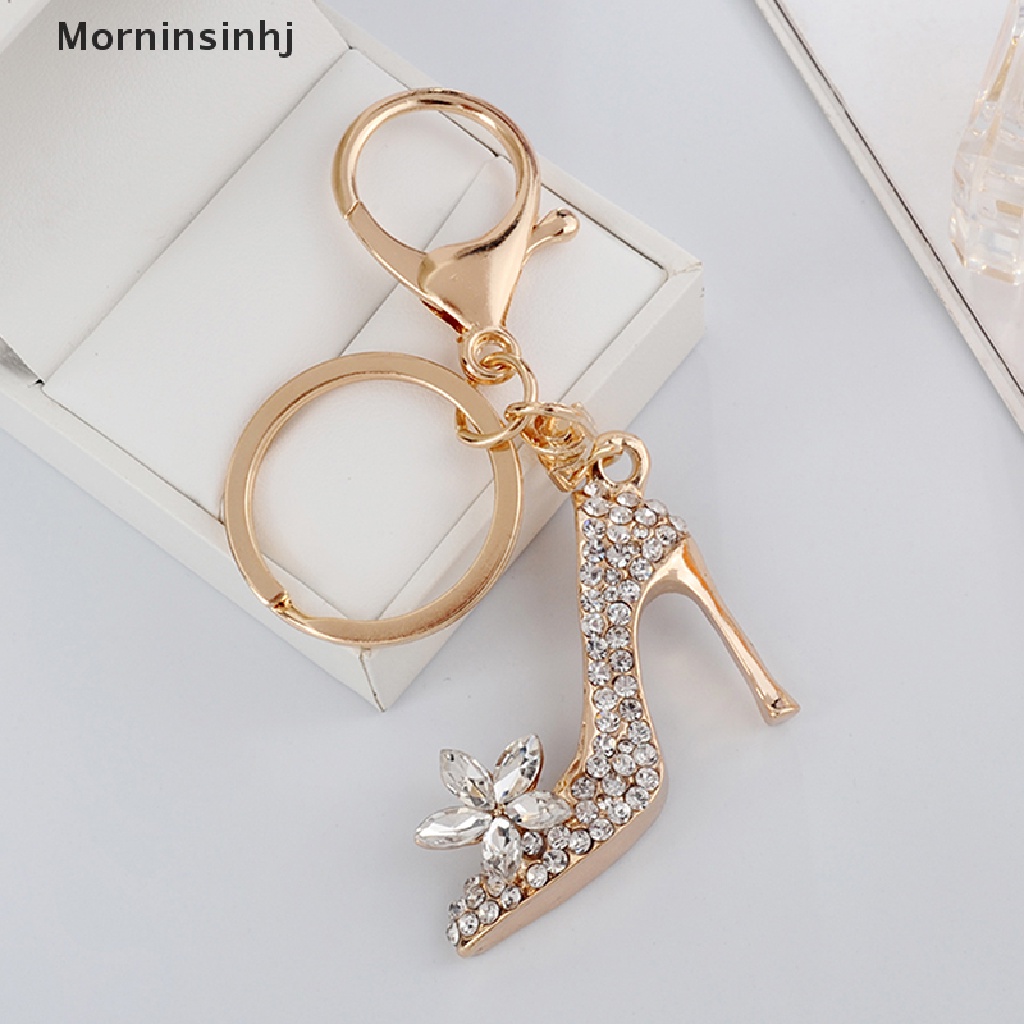 Mornin Gantungan Kunci Sepatu Tumit Tinggi Dompet Kristal Gantungan Kunci Mobil Tas Hias Alloy Keyring id