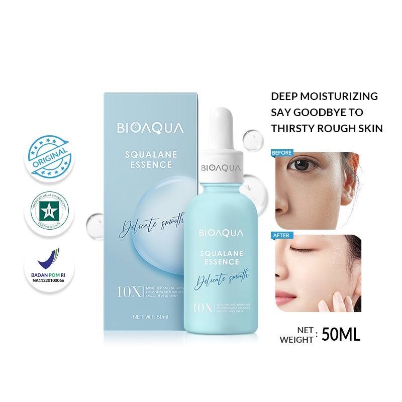 Hope Store - [ BPOM ] BIOAQUA Efek 10X Essence Serum Series Collagen Anti aging/ Centella Barrier Repair Essence / Squalane Hydrating Serum /