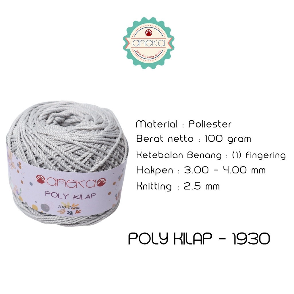 PREMIUM Benang Rajut Polyester/ Poliester / Poli Poly Kilap Warna - 1930